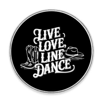 Line Dancing Country Dance - Line Dance Tanzen - Runder Kühlschrankmagnet - Weiß - Vorne