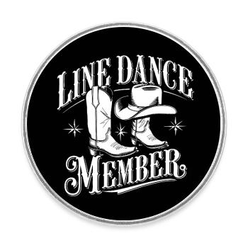 I Love Line Dance Member Dance Group Training - Round  fridge magnet - white - Front