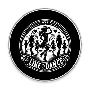 I Love Line Dance Member Dance Group Training - Round  fridge magnet - white - Front