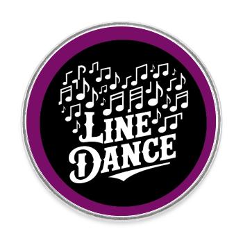 I Love Line Dance Member Dance Group Training - Round  fridge magnet - white - Front