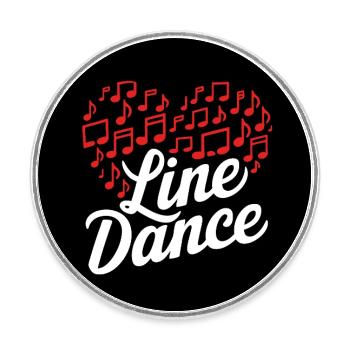 I Love Line Dance Member Dance Group Training - Round  fridge magnet - white - Front