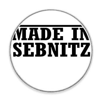 Sebnitz - Runder Kühlschrankmagnet - Weiß - Vorne
