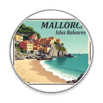 Mallorca - Runder Kühlschrankmagnet - Weiß - Vorne