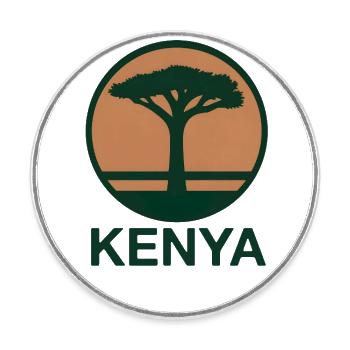 Kenya Baum rund - Runder Kühlschrankmagnet - Weiß - Vorne