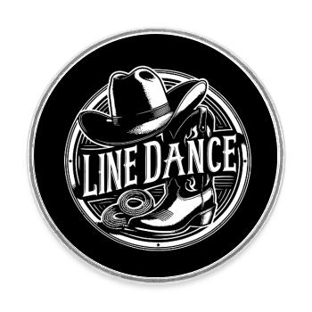 Line Dance my hobby Line Dance - Round  fridge magnet - white - Front