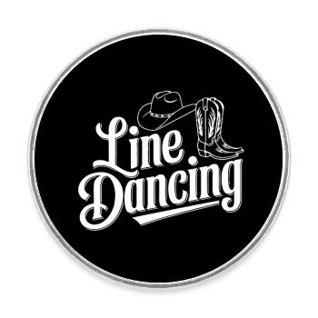 Line Dance my hobby Line Dance - Round  fridge magnet - white - Front