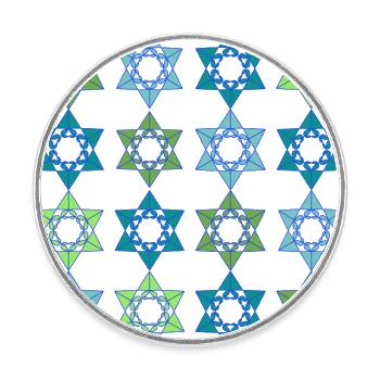Star Scape Geometrisches Muster - Runder Kühlschrankmagnet - Weiß - Vorne