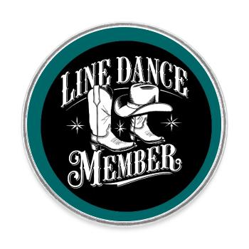 Line Dance Mitglied Tanzgruppe Training - Runder Kühlschrankmagnet - Weiß - Vorne