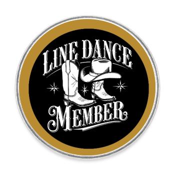 Line Dance Mitglied Tanzgruppe Training - Runder Kühlschrankmagnet - Weiß - Vorne