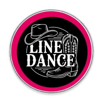 Line Dance Button Magnet Line Dance Dance Hobby - Round  fridge magnet - white - Front