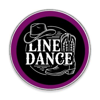 Line Dance Button Magnet Line Dance Dance Hobby - Round  fridge magnet - white - Front