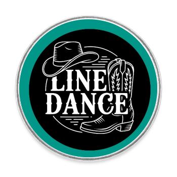 Line Dance Button Magnet Line Dance Dance Hobby - Round  fridge magnet - white - Front