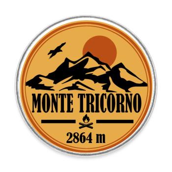 Monte Tricorno - Round  fridge magnet - white - Front