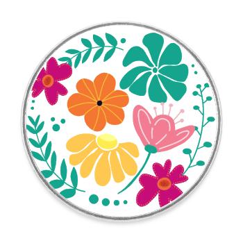 Flower Festival - Round  fridge magnet - white - Front