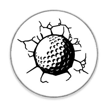 Golf Ball Serve Golfer - Round  fridge magnet - white - Front