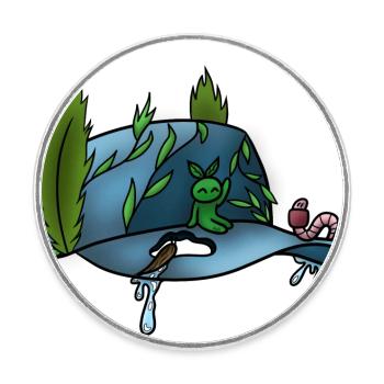 Die Druckkappe! Von Pousse2Bamboo ! - Runder Kühlschrankmagnet - Weiß - Vorne