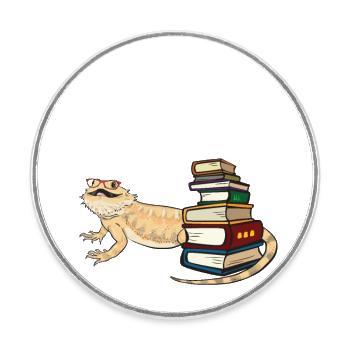 Bearded Dragon - Round  fridge magnet - white - Front