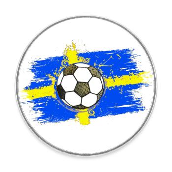 Football Suède 02 - Magnet rond - blanc - Devant