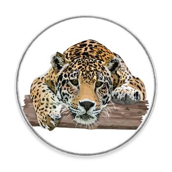 Jaguar - Round  fridge magnet - white - Front