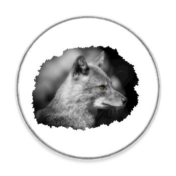 Fuchs - Runder Kühlschrankmagnet - Weiß - Vorne