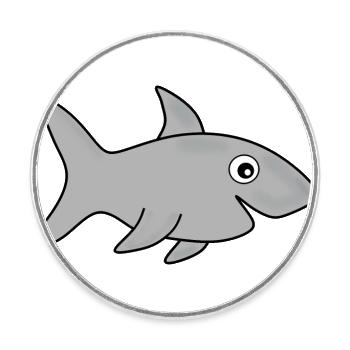 Haifisch Haie Fisch angeln - Runder Kühlschrankmagnet - Weiß - Vorne