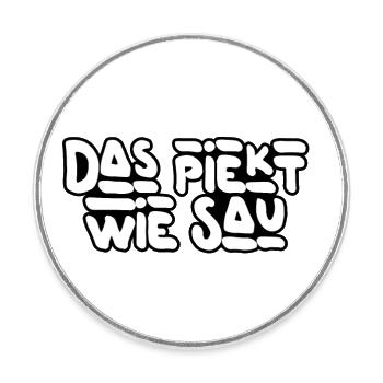 Das piekt! - Runder Kühlschrankmagnet - Weiß - Vorne
