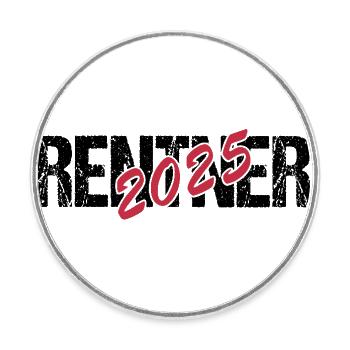 Rentner 2025 Ruhestand Rente Geschenk - Runder Kühlschrankmagnet - Weiß - Vorne