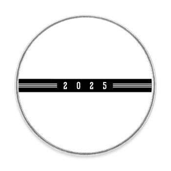 2025 Jahr - Runder Kühlschrankmagnet - Weiß - Vorne