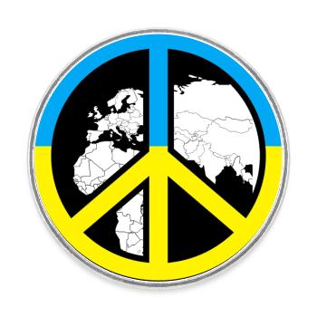 Peace World (Ukrain) - Runder Kühlschrankmagnet - Weiß - Vorne
