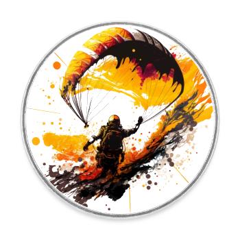 Paragliding: fly high - Round  fridge magnet - white - Front