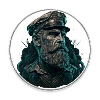 La beauté de la navigation, capitaine nautique - Magnet rond - blanc - Devant