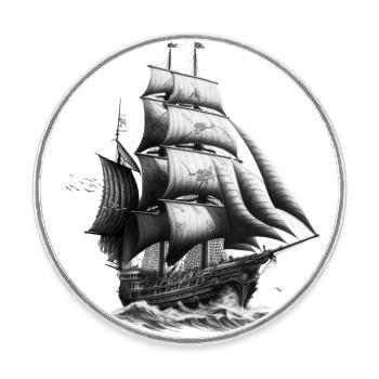 Segelschiff auf hoher See: Freiheit und Abenteuer - Runder Kühlschrankmagnet - Weiß - Vorne