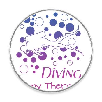 Diving diving - Runder Kühlschrankmagnet - Weiß - Vorne