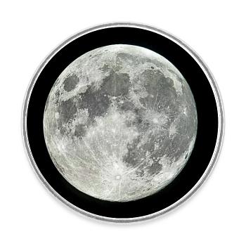Vollmond am Nachthimmel - Runder Kühlschrankmagnet - Weiß - Vorne
