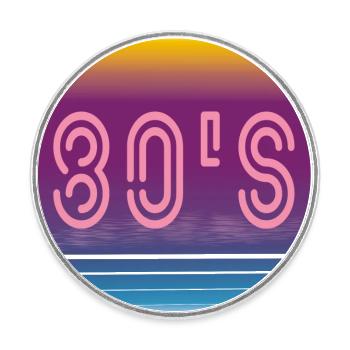 Les années 80 - Magnet rond - blanc - Devant