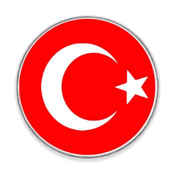 Türkei - Runder Kühlschrankmagnet - Weiß - Vorne