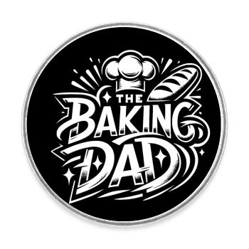 backender Papa - Vater ist Bäcker und backt Brot - Runder Kühlschrankmagnet - Weiß - Vorne