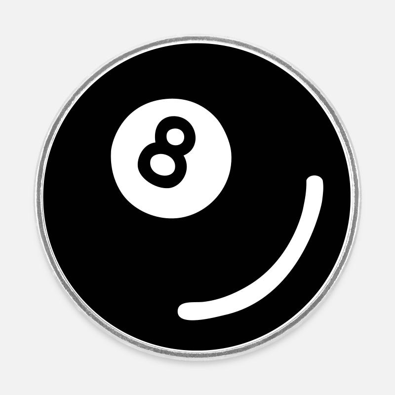 Billardkugel 01 - Runder Kühlschrankmagnet - Weiß