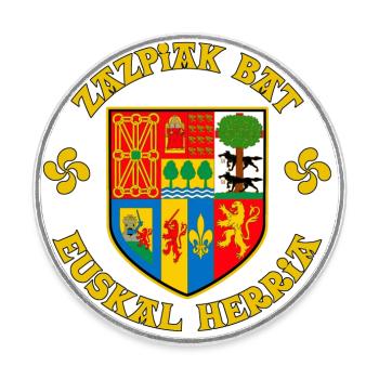 Zazpiak Bat - Magnet rond - blanc - Devant