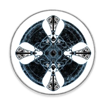 Celtic cross - Round  fridge magnet - white - Front