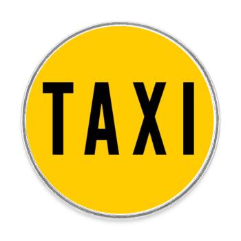 taxi - Round  fridge magnet - white - Front