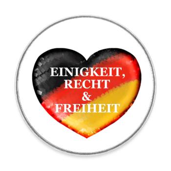 Herz Deutschland Einigkeit Recht Freiheit - Runder Kühlschrankmagnet - Weiß - Vorne