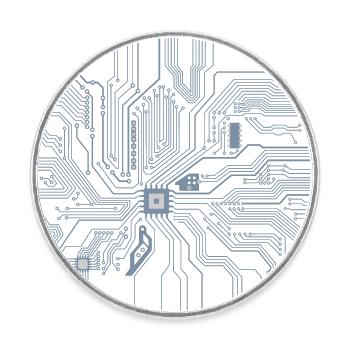 Schaltung druckt Computer - Runder Kühlschrankmagnet - Weiß - Vorne