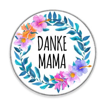 Thank you mom flower wreath birthday Mother's Day - Round  fridge magnet - white - Front