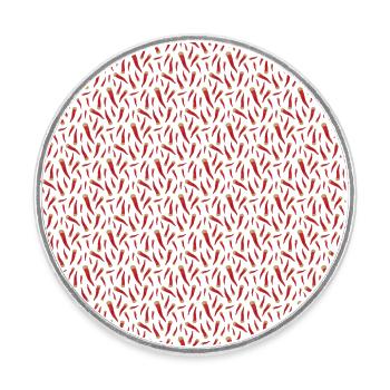 Cornicello porte-bonheur napolitain. - Magnet rond - blanc - Devant