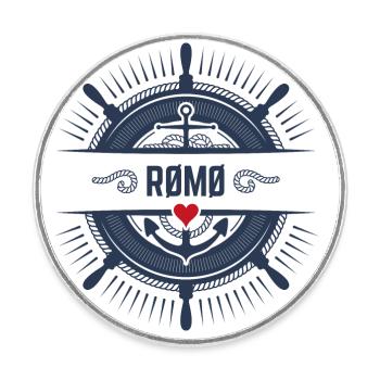 Rømø - Runder Kühlschrankmagnet - Weiß - Vorne