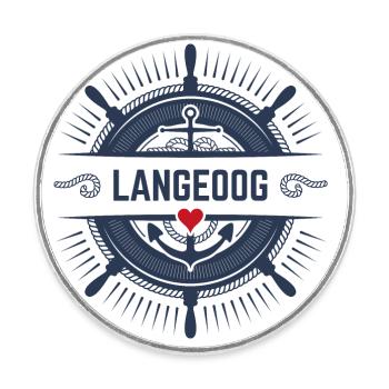 Langeoog - Runder Kühlschrankmagnet - Weiß - Vorne