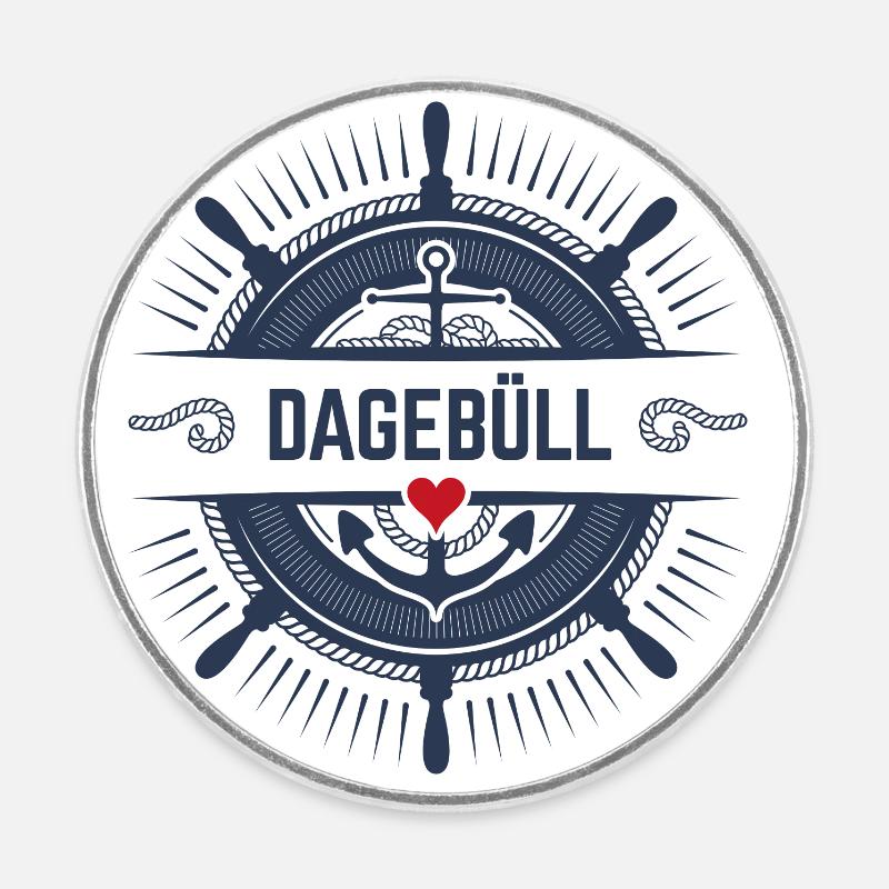 Dagebüll - Runder Kühlschrankmagnet - Weiß