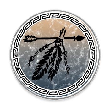 Pfeil mit Federn, Indianer Symbol, Schutz & Stärke - Runder Kühlschrankmagnet - Weiß - Vorne