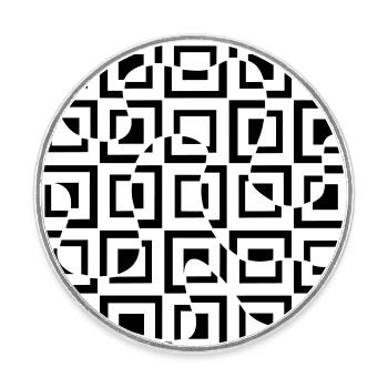 Illusion d’optique avec carrés - Magnet rond - blanc - Devant